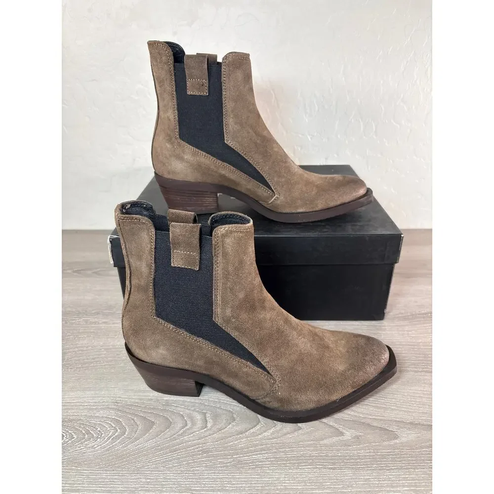 Ateliers‎ Bodhi Women'sBrown Oilked Suede Leather Boots Size 37 US 7- NIB